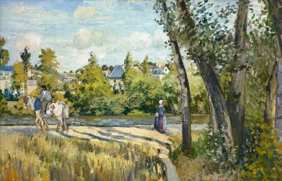 Landschaft, helles Sonnenlicht, Pontoise van Camille Pissarro
