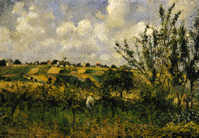 Landschaft bei Pontoise van Camille Pissarro