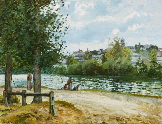 Die Ufer der Oise II van Camille Pissarro
