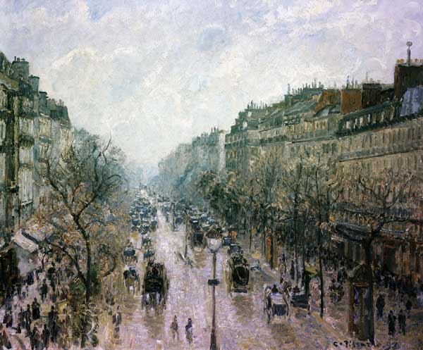 Le Boulevard Montmartre van Camille Pissarro