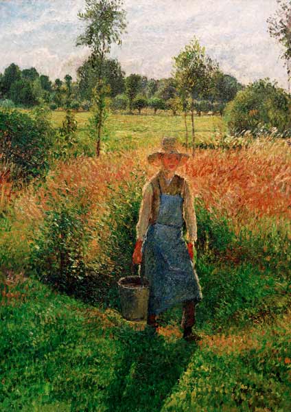 De tuinman middagzon van Camille Pissarro