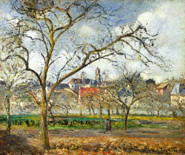 Obstgarten bei Pontoise im frühen Winter van Camille Pissarro