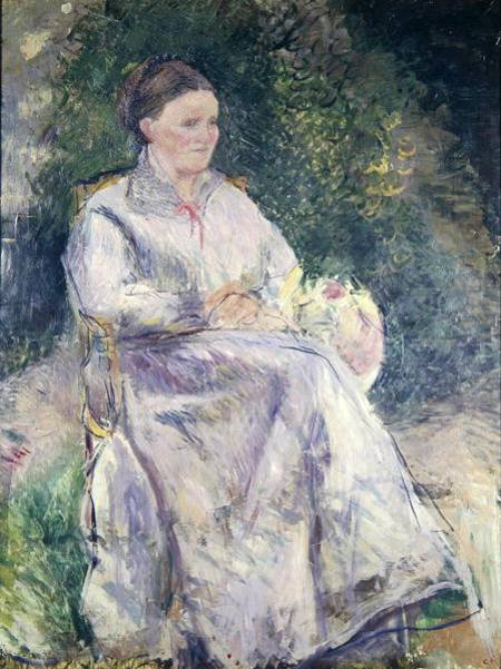 Portrait of Julie Velay, Wife of the Artist van Camille Pissarro