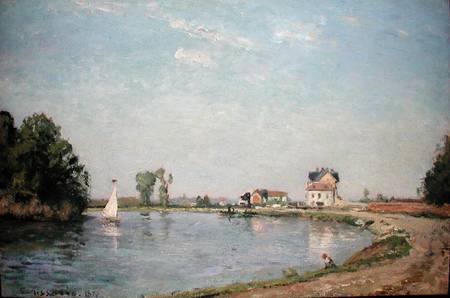 At the River's Edge van Camille Pissarro