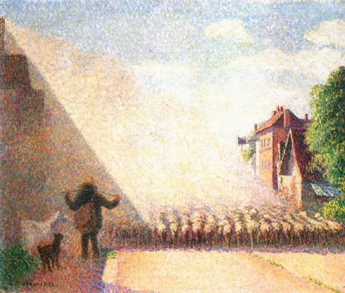 Die Schafherde, Eragny van Camille Pissarro