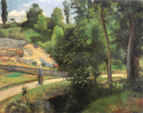 Der Steinbruch in Pontoise van Camille Pissarro