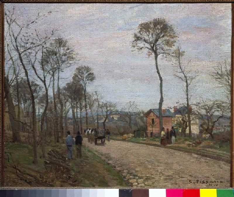 Die Strasse von Louvecienne van Camille Pissarro