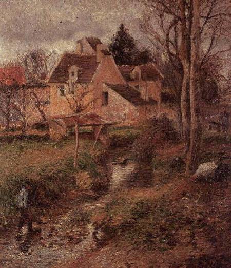 The Stream at Osny van Camille Pissarro