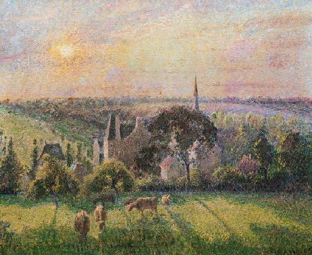 C.Pissarro, Kirche u.Gehoeft in Eragny