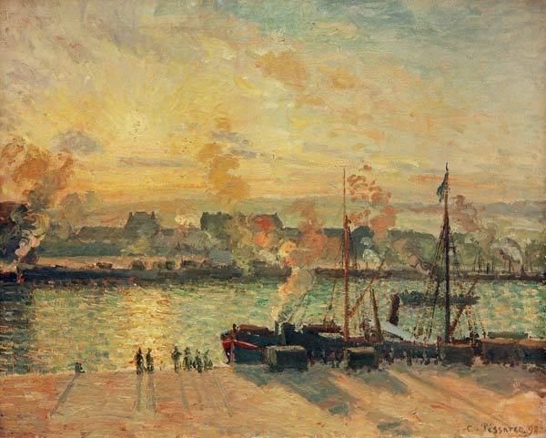 Sonnenuntergang, Hafen von Rouen