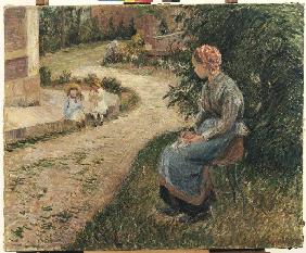 Kindermädchen im Garten von Eragny.