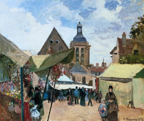 Volksfest im September, Pontoise van Camille Pissarro