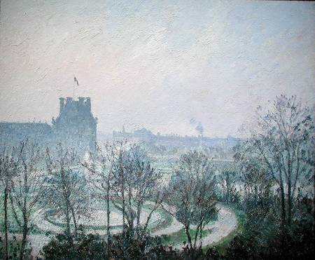White Frost, Jardin des Tuileries van Camille Pissarro