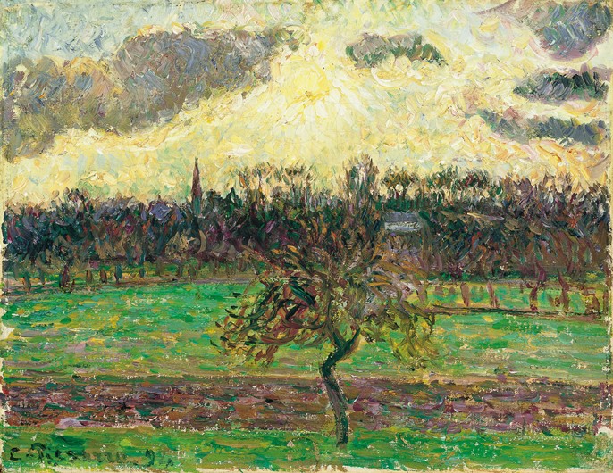 The Meadows at Éragny, Apple Tree van Camille Pissarro