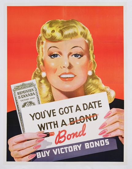 'You've Got a Date With a Bond', poster advertising Victory Bonds van Canadian School