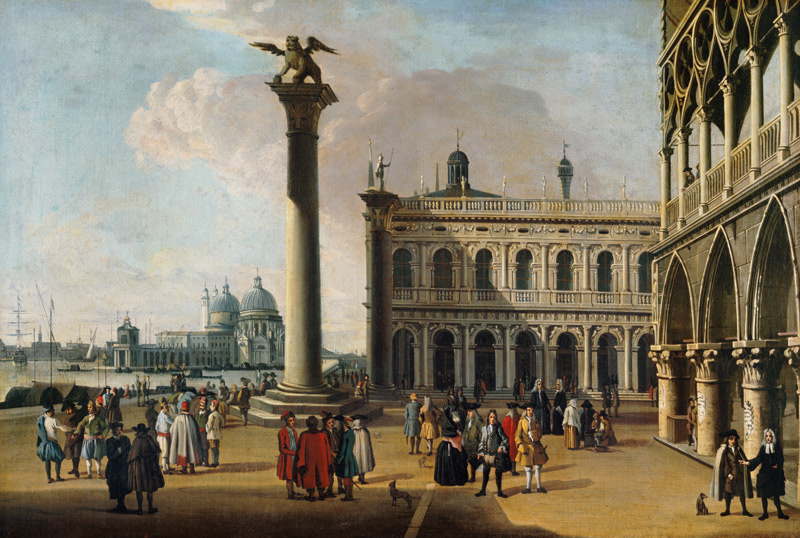 A view of the Piazzetta Looking West (pair of 63931) van Giovanni Antonio Canal (Canaletto)