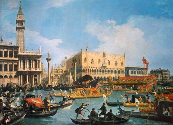 De Buccintoro op Hemelvaartsdag van Giovanni Antonio Canal (Canaletto)