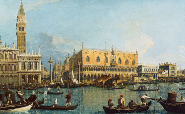 Der Dogenpalast mit der Piazzetta van Giovanni Antonio Canal (Canaletto)