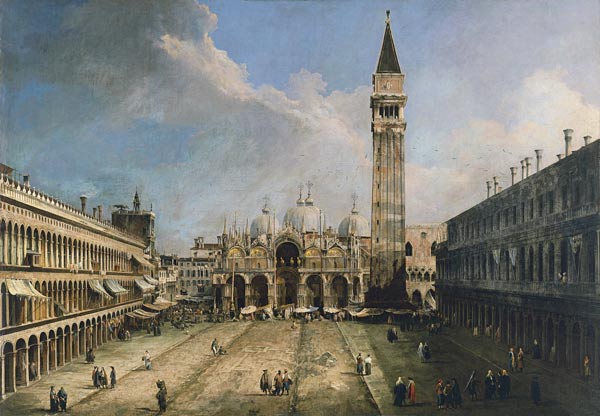 The Piazza San Marco in Venice van Giovanni Antonio Canal (Canaletto)