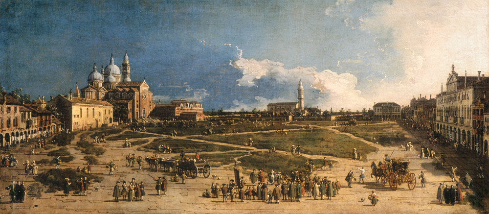 Prà della Valle in Padua van Giovanni Antonio Canal (Canaletto)