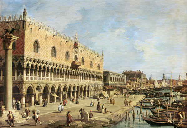 The Riva degli Schiavoni, Venice van Giovanni Antonio Canal (Canaletto)