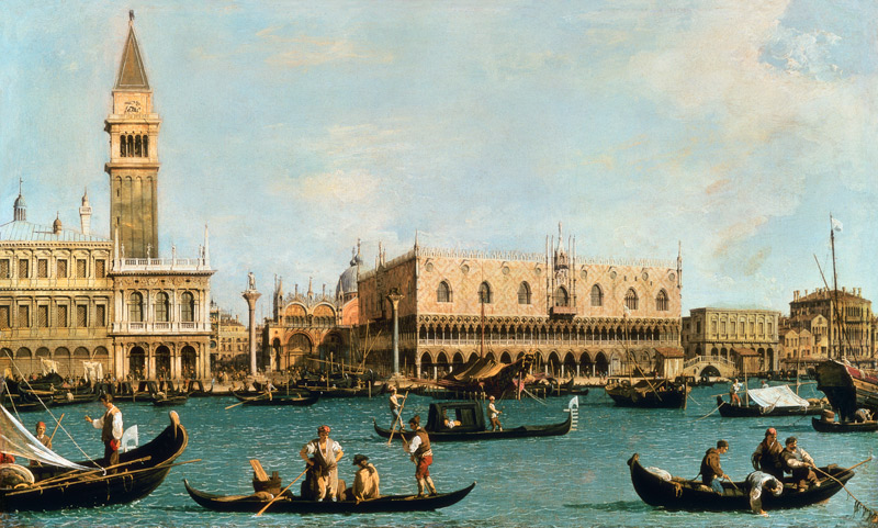 Venetië vanuit de Bacino van Giovanni Antonio Canal (Canaletto)