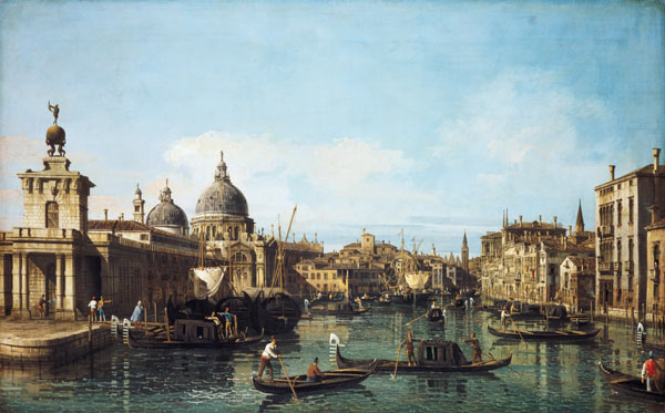 Am Beginn des Canale Grande in Venedig van Giovanni Antonio Canal (Canaletto)