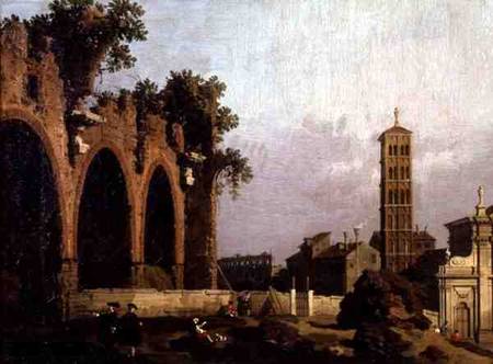 The Basilica of Massenlio van Giovanni Antonio Canal (Canaletto)