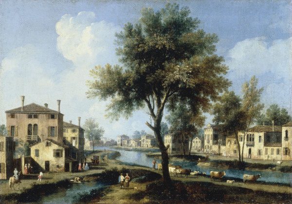 Brenta / View / Ptg.by Canaletto / C18th van Giovanni Antonio Canal (Canaletto)