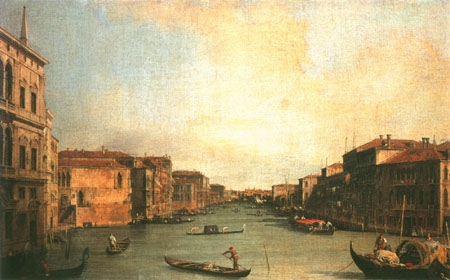 Der Canal Grande vom Palazzo Balbi van Giovanni Antonio Canal (Canaletto)