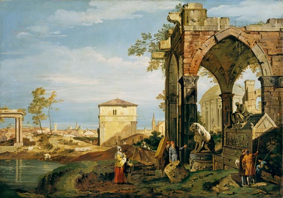 Capriccio with Motifs from Padua van Giovanni Antonio Canal (Canaletto)