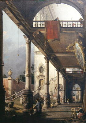 Capriccio of a Colonnade, 1765 (oil on canvas) van Giovanni Antonio Canal (Canaletto)