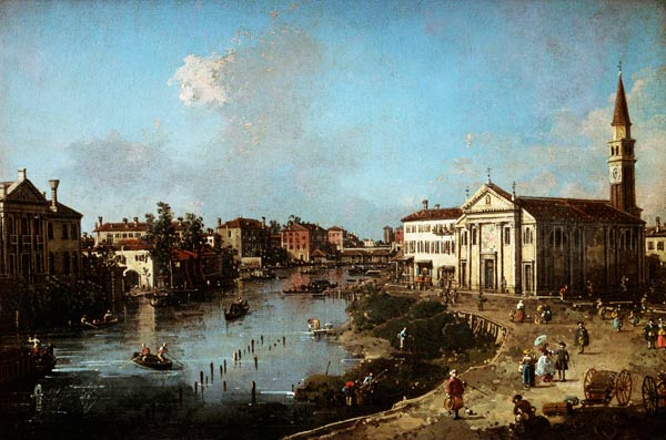 Dolo on the Brenta, with Church of St. Rocco and the Villa Zanon-Bon van Giovanni Antonio Canal (Canaletto)