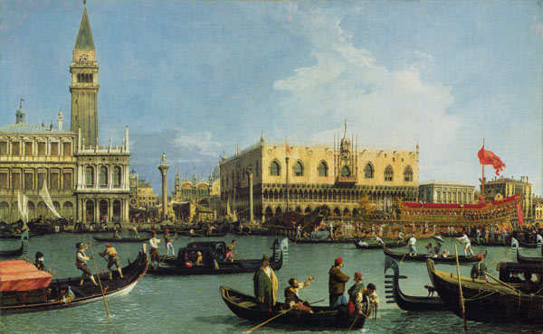 De terugkeer van de Buccintoro, Venetië van Giovanni Antonio Canal (Canaletto)