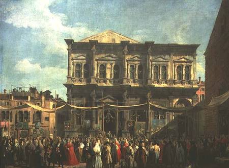 The Doge Visiting the Church and Scuola di San Rocco van Giovanni Antonio Canal (Canaletto)