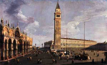 Piazza San Marco, looking South West van Giovanni Antonio Canal (Canaletto)