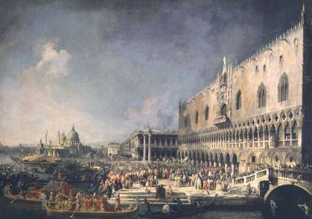 The Reception of the French Ambassador in Venice van Giovanni Antonio Canal (Canaletto)