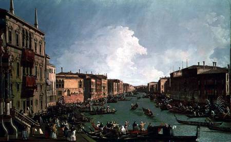 A Regatta on the Grand Canal van Giovanni Antonio Canal (Canaletto)