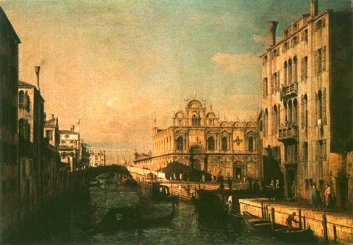 Riva die Mendicanti and the Scuola di S. Marco van Giovanni Antonio Canal (Canaletto)