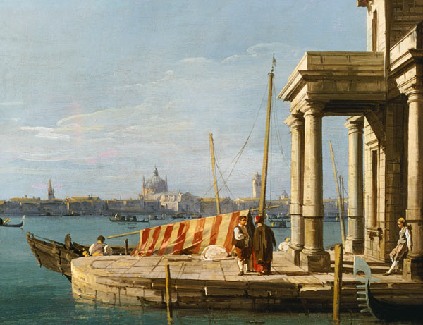 The Quay of the Dogano, Venice van Giovanni Antonio Canal (Canaletto)
