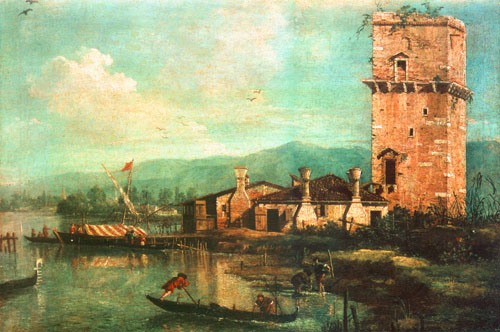 Torre di Marghera van Giovanni Antonio Canal (Canaletto)