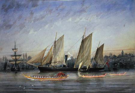 Vessels Moored in the Bosphorus van Capt. Charles A. Lodder