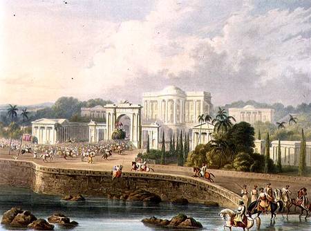 The British Residency at Hyderabad in 1813, from Volume II of 'Scenery, Costumes and Architecture of van Captain Robert M. Grindlay