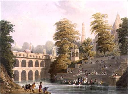 View of the Bridge near Baroda in Guzerat, from Volume II of 'Scenery, Costumes and Architecture of van Captain Robert M. Grindlay