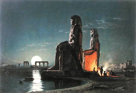 The Colossi of Memnon, Thebes, one of 24 illustrations produced by G.W. Seitz van Carl Friedr.Heinrich Werner