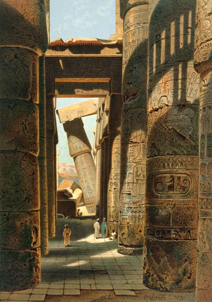 Karnak , Temple Ruins van Carl Friedr.Heinrich Werner