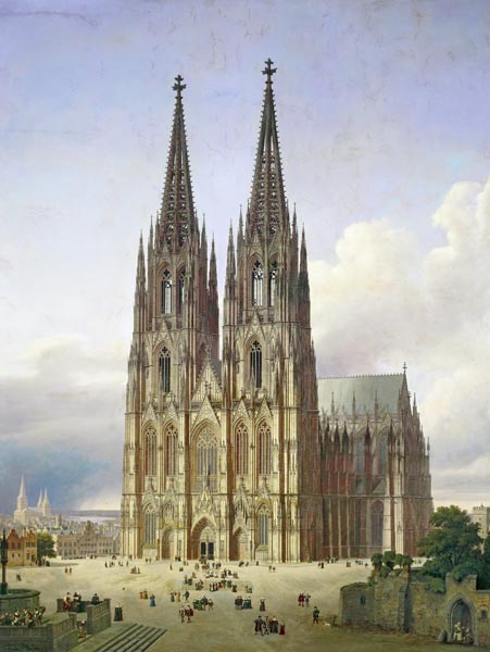 Ideal View of the Cologne Cathedral van Carl Georg Hasenpflug