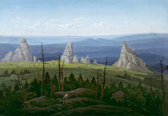 Die Dreisteine im Riesengebirge van Carl Gustav Carus