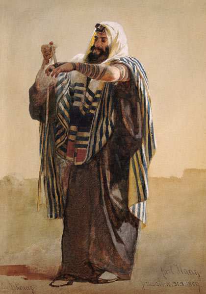 A Jerusalemite Shepherd Winding the Phylacteries for the Hand van Carl Haag