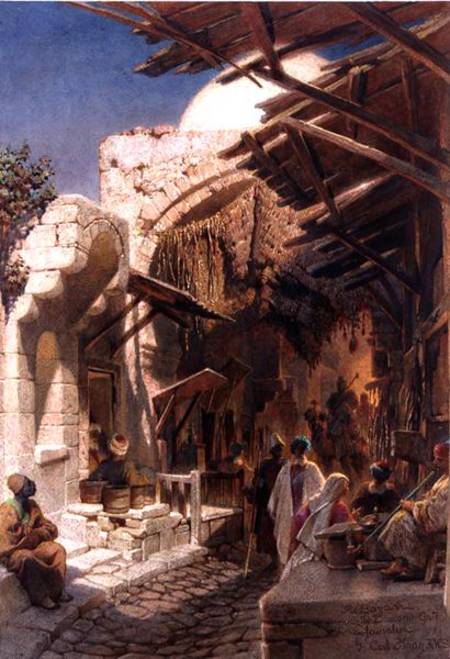 The Bazaar near the Damascus Gate in Jerusalem van Carl Haag
